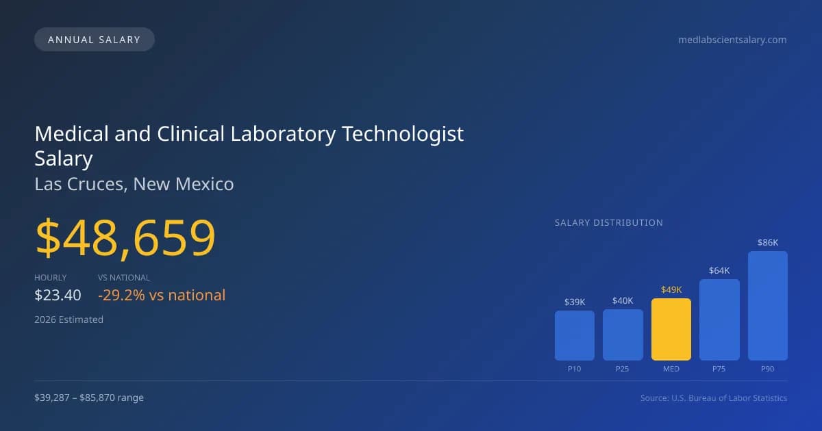 Medical and Clinical Laboratory Technologist Salary in Las Cruces, NM — 2026 est., based on 2025 BLS