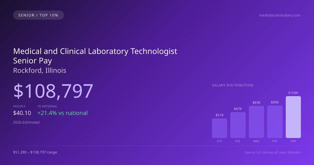 Medical and Clinical Laboratory Technologist Senior Salary in Rockford, IL — 2026 est., based on 2025 BLS