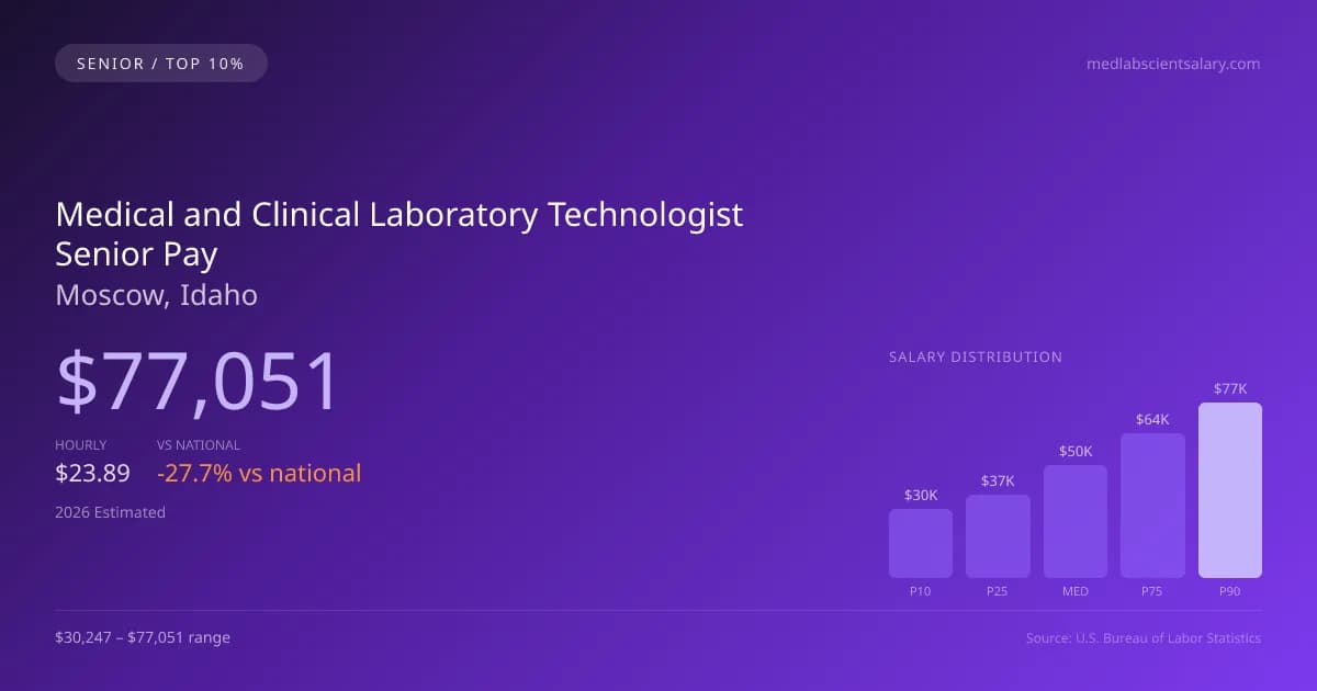 Medical and Clinical Laboratory Technologist Senior Salary in Moscow, ID — 2026 est., based on 2025 BLS