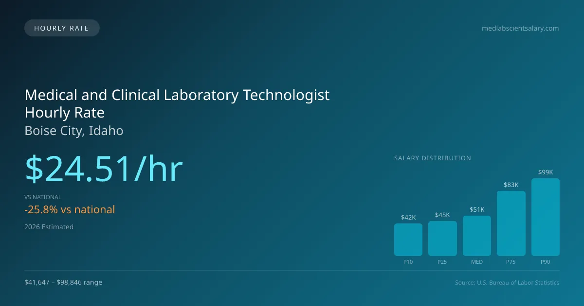 Medical and Clinical Laboratory Technologist Hourly Rate in Boise City, ID — 2026 est., based on 2025 BLS