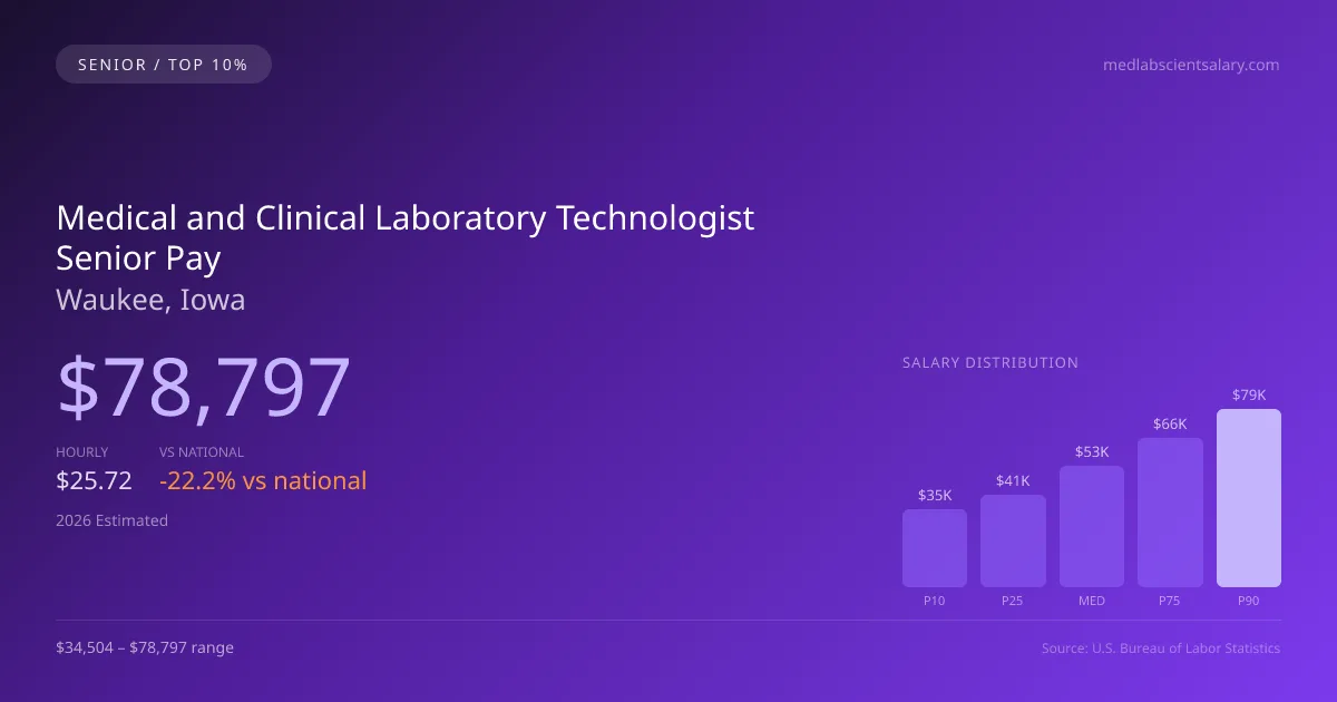 Medical and Clinical Laboratory Technologist Senior Salary in Waukee, IA — 2026 est., based on 2025 BLS