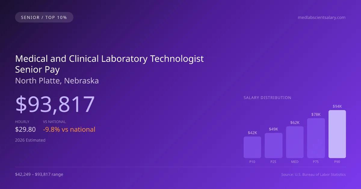 Medical and Clinical Laboratory Technologist Senior Salary in North Platte, NE — 2026 est., based on 2025 BLS