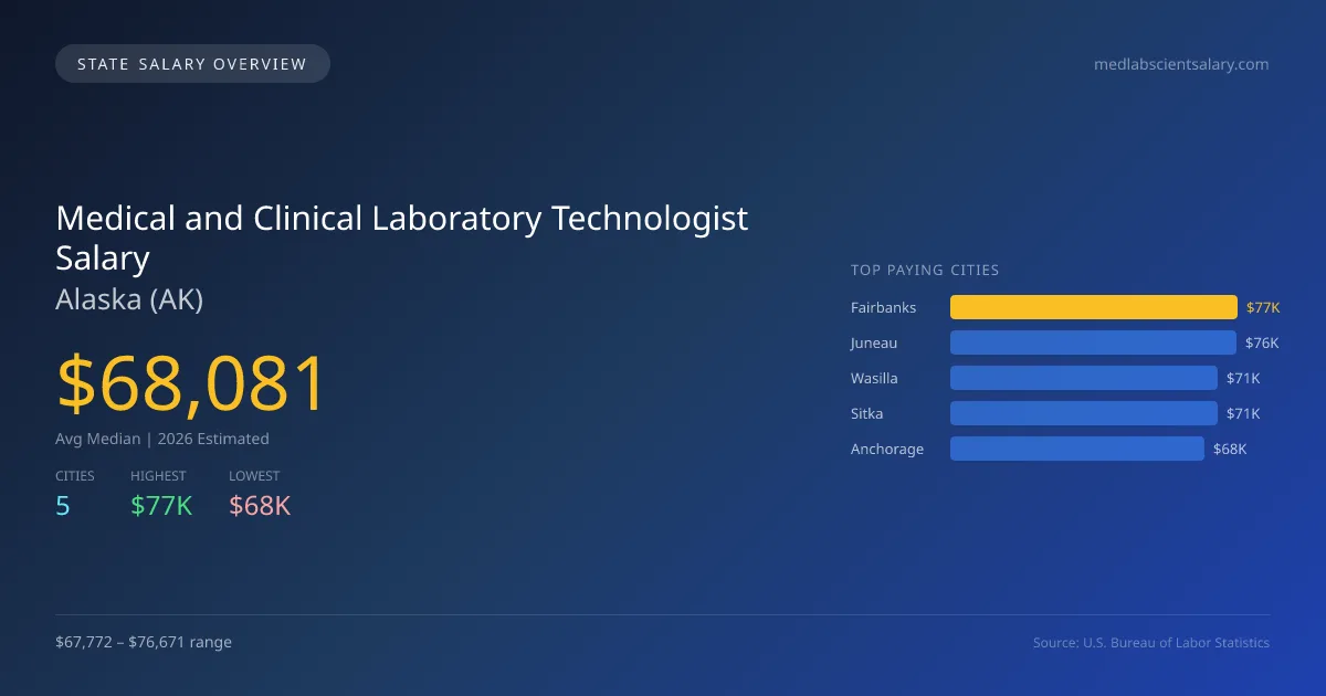 Medical and Clinical Laboratory Technologist Salary in Alaska - 2025 BLS Data Infographic